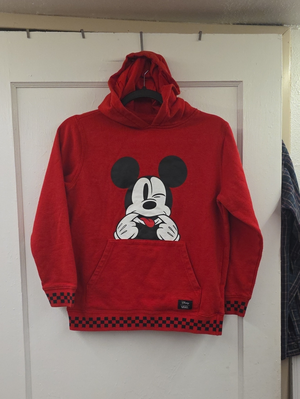 Disney x Vans Mickey Mouse Red Checkerboard Hoodie Women’s Unisex MEDIUM